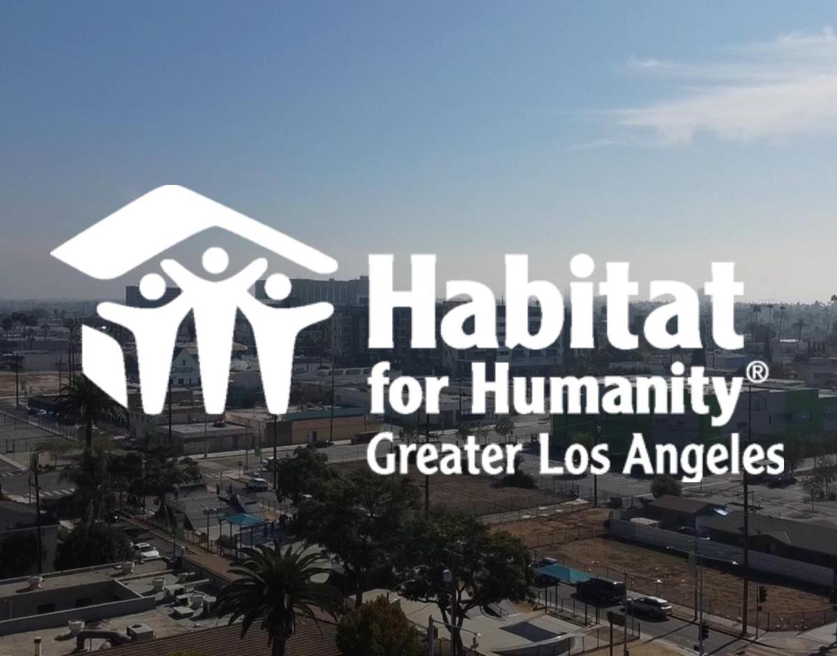 Still from the virtual walking tour how-to video showing the Habitat for Humanity of Greater Los Angeles logo.