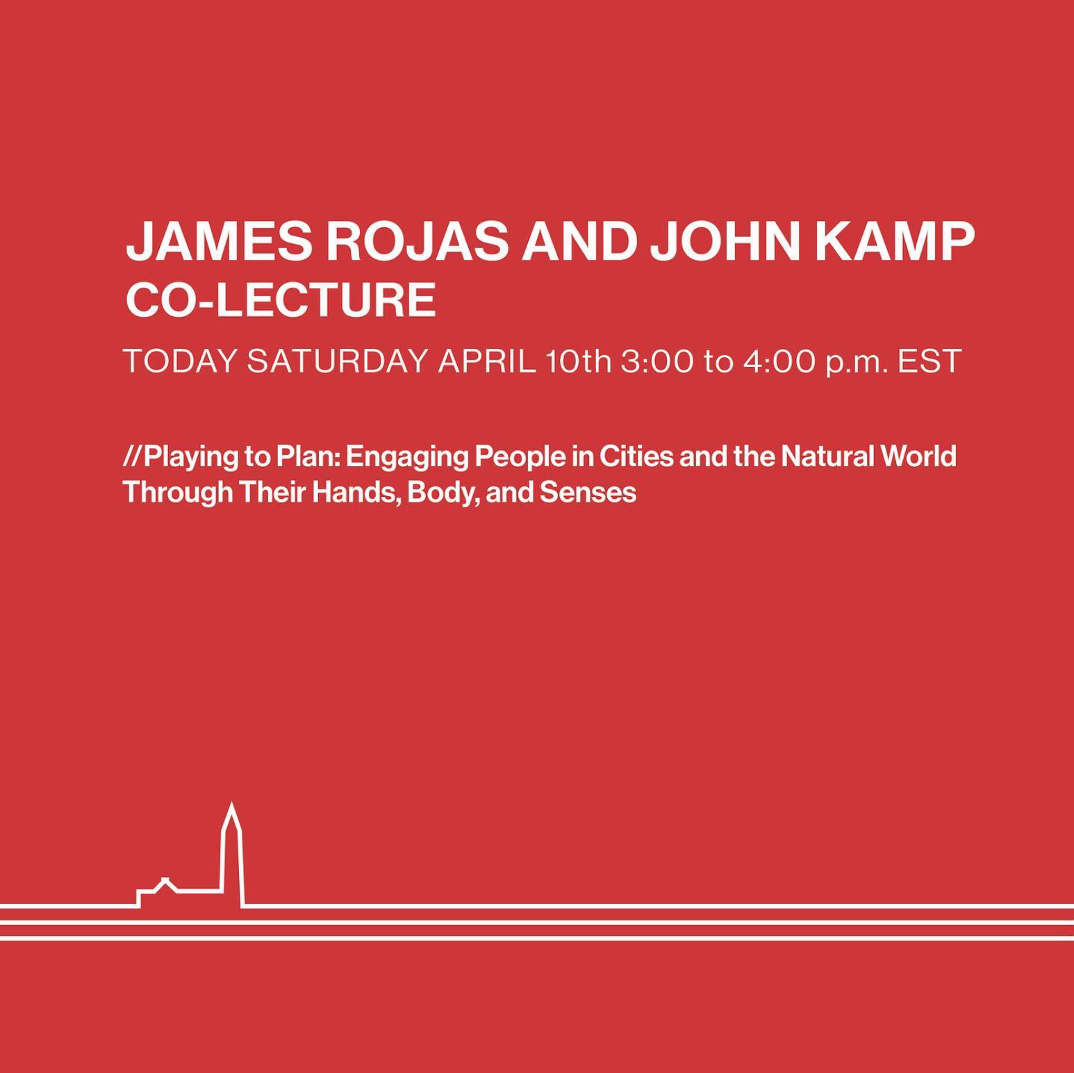 Flyer for talk James Rojas and John Kamp are giving at the LA Bash conference at Cornell University on engaging people through their hands and senses in landscape and urban design.