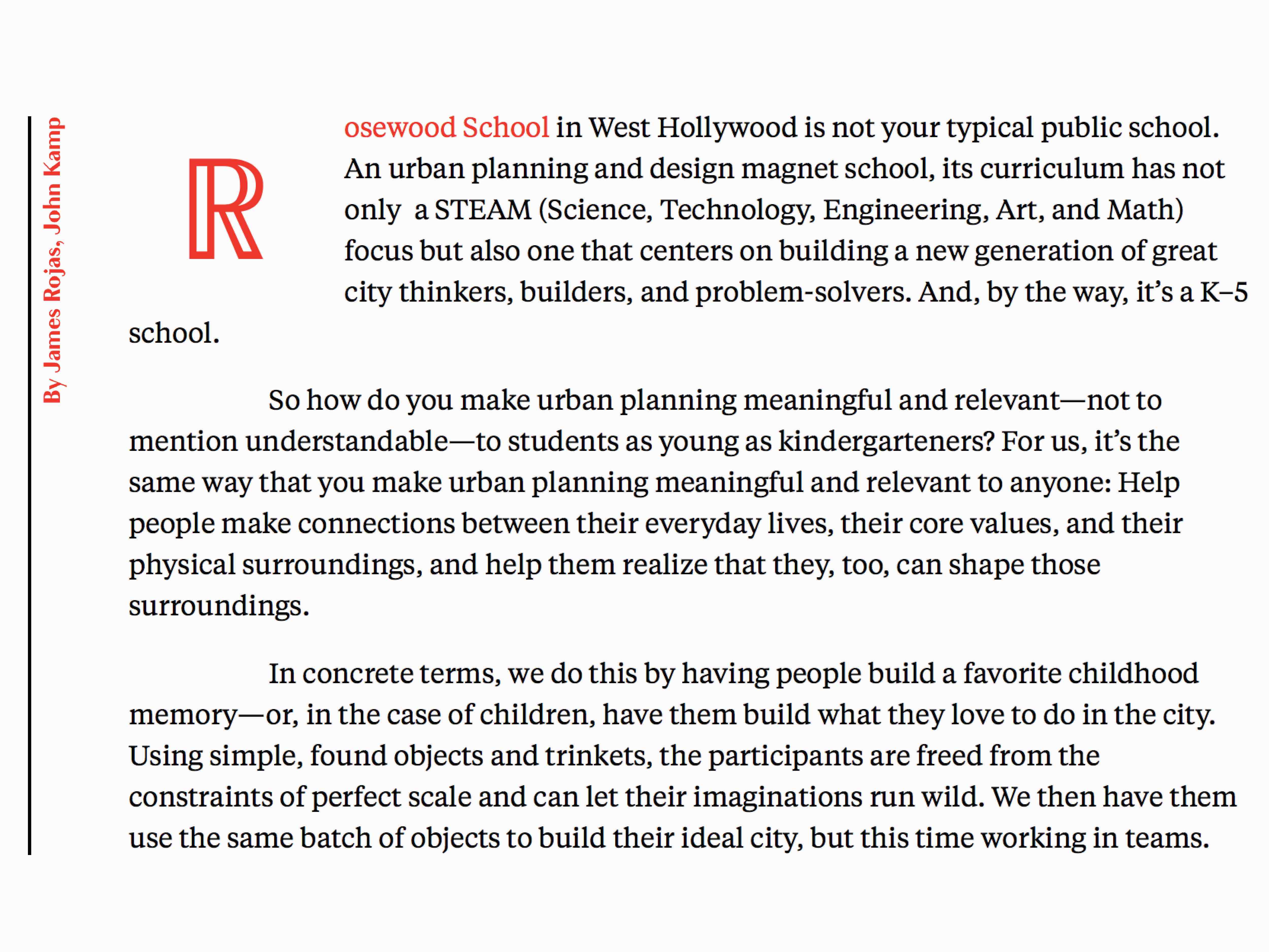 Excerpt from the article for CommonEdge on engaging kids in urban planning through play.