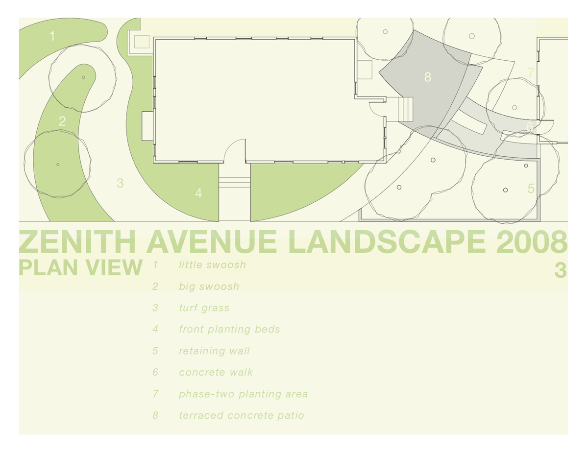 The site plan for the Swoosh landscape showing the swooshes flowing throug the site.