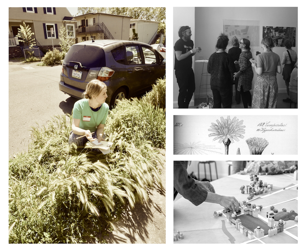 A photo montage of interactive activities exploring vacant spaces around the Bay Area.
